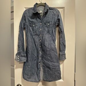 Lucky 🍀 Denim Button-Up Dress, M